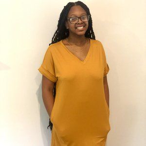 Pocket Dress- Golden Mustard